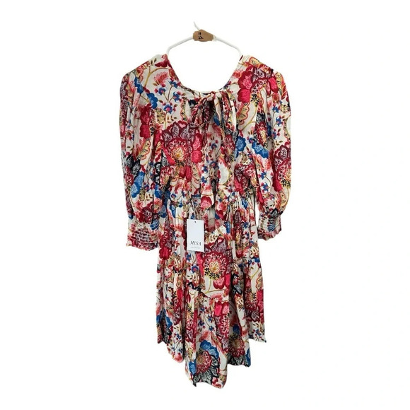 Misa LA Contemporary Floral Tie Back Mini Dress Size XL NWT - Picture 5 of 8